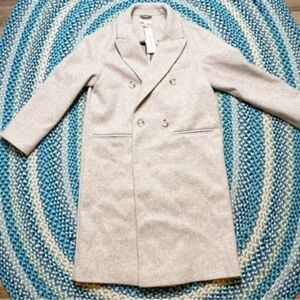 Topshop Womens Double Breasted Gray Pea Coat Size 6 Career Work Classic Capsule